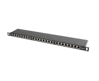 LANBERG Patch Panel 24 Port 0.5U Kat.6 czarny ekranowany PPS6-0024-B - 457367 - zdjęcie 4